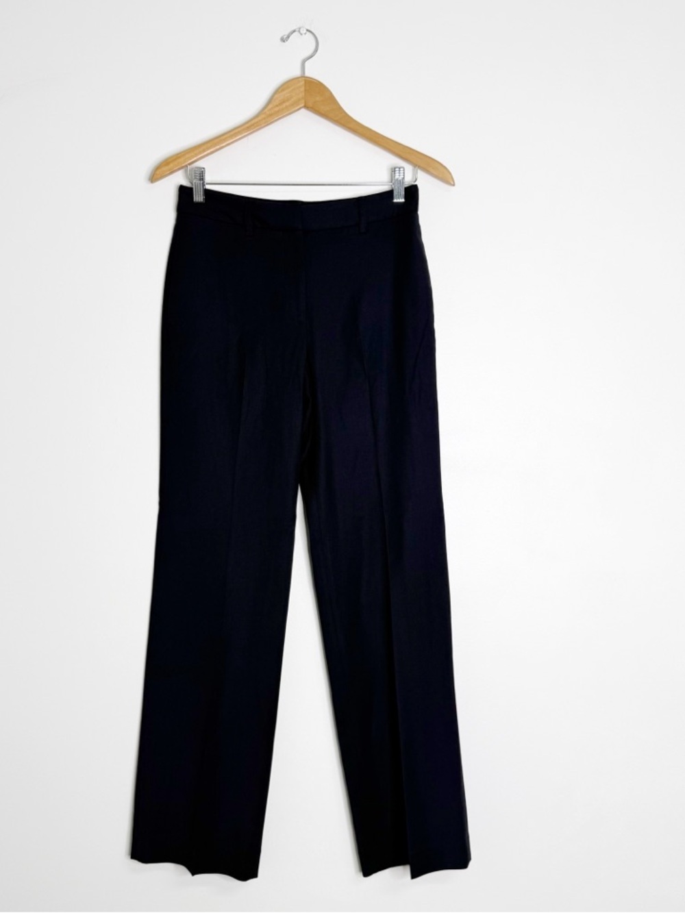 TWP Navy Straight Leg Trouser Pants Size 2 Made USA Career Minimalist